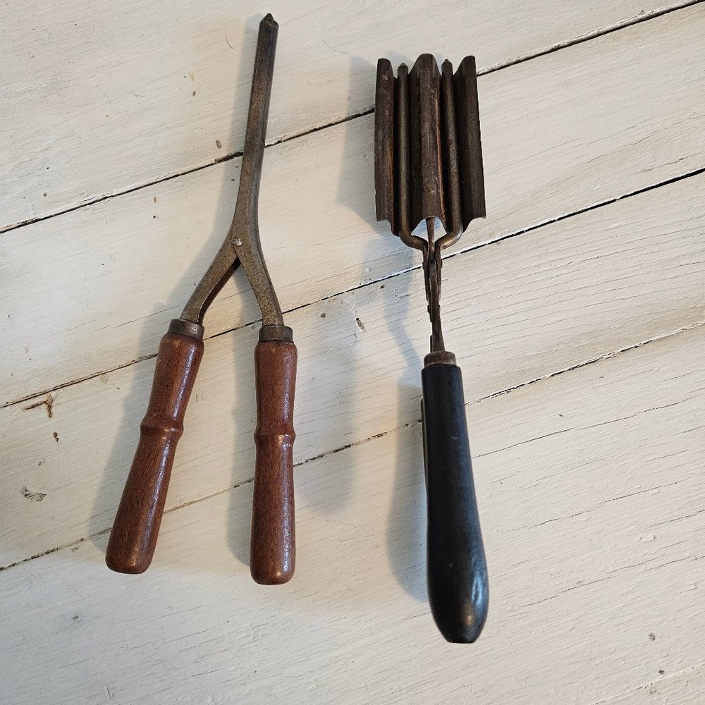 Antique Stove Top Curling Iron (Made in the USA) and Crimper (Made in Germany)
